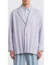 Homme Plissé Issey Miyake - Single Breasted Polyester Blazer - Lyst