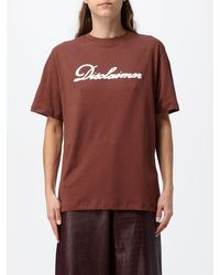 DISCLAIMER - Short-Sleeved Cotton T-Shirt With Contrast Logo And Dropped Shoulders - Lyst