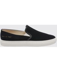 Common Projects - Suede Slip-On Sneakers With Foil-Stamped Logo - Lyst