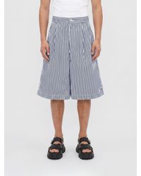 Comme des Garçons - Knee-Length Wide Leg Striped Chino Shorts - Lyst
