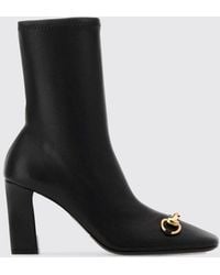 Gucci - Signora Stretch Leather Ankle Boot - Lyst