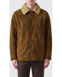 Salvatore Santoro - Short Suede Coat With Shearling Collar - Lyst