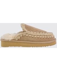 Mou - Eskimo Suede Mules With Contrast Stitching And A Lightweight Eva Sole - Lyst