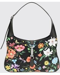 Gucci - Jackie 1961 Floral Print Nylon Shoulder Bag With Horsebit - Lyst