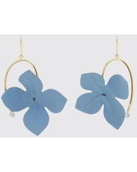 Marni - Brass Earrings With Flowers - Lyst
