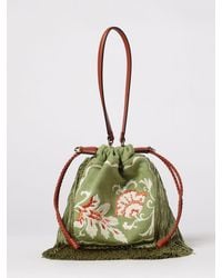 Etro - Kalispera Canvas Bag With Floral Jacquard Motif And Fringes - Lyst