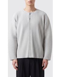 Homme Plissé Issey Miyake - Homme Plissé Issey Miyake Pleated Crewneck Long-Sleeve Top - Lyst