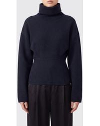 Alaïa - Pull Col Roulé Ajusté En Mélange De Soie Avec Épaules Tombantes - Lyst