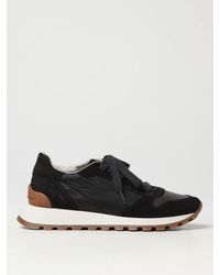 Brunello Cucinelli - Sneakers In Nylon And Suede With Monili - Lyst