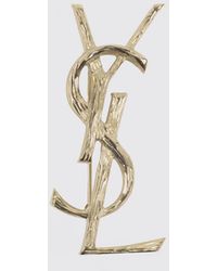 Saint Laurent - Cassandre Brass Brooch - Lyst