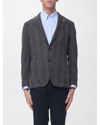 Manuel Ritz - Tartan Pattern Single-Breasted Blazer With Patch Pockets - Lyst