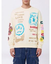 Barrow - Relaxed Fit Cotton Crewneck Sweatshirt With Contrast Graphic Print - Lyst
