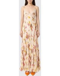 Blumarine - Long Jersey Dress With Floral Print - Lyst
