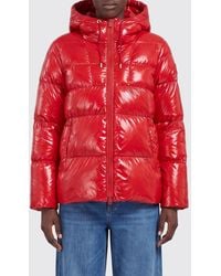 Pinko - Quilted Waterproof Nylon Short Puffer Jacket With Hood And Elasticated Cuffs - Lyst