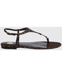 Saint Laurent - Cassandra Animal Print Viscose Sandals - Lyst