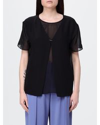 Emporio Armani - Chiffon-Panel Bar-Fastening Top - Lyst