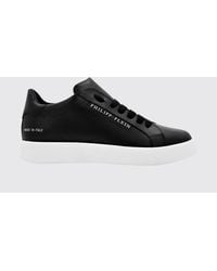 Philipp Plein - Low-Top Smooth Leather Sneakers With Side Lettering Logo - Lyst
