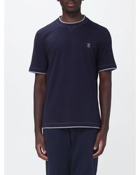 Brunello Cucinelli - Slim Fit Cotton T-Shirt With Contrast Trim - Lyst