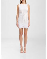 Twinset - Linen Mini Dress With Lace Inserts - Lyst