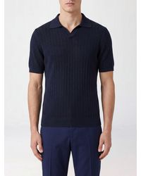 Fedeli - Slim Fit V-Neck Knit Polo - Lyst