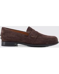 Tod's - Suede Penny Loafers With A Low Heel - Lyst