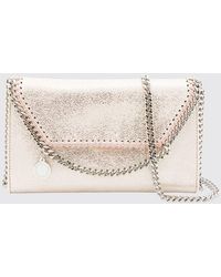 Stella McCartney - Falabella Crackled Faux Leather Wallet On Chain - Lyst