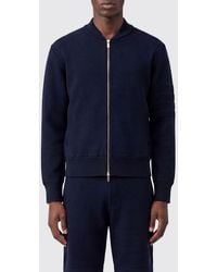 Thom Browne - Wool Knit Zip-Up Sweatshirt With Bomber Collar And 4-Bar Motif - Lyst