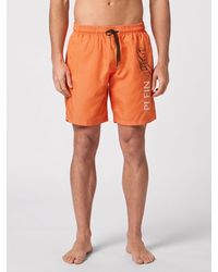 Philipp Plein - Nylon Swim Trunks With Contrasting Logo And Drawstring - Lyst