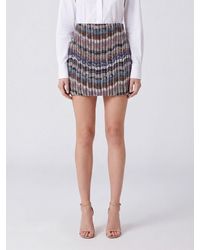 Missoni - Striped Wool Blend Knit Mini Skirt With A Slim Fit - Lyst