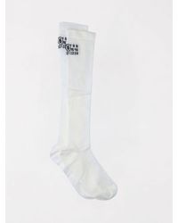 MM6 by Maison Margiela - Cotton Blend Socks With Numbers Logo - Lyst