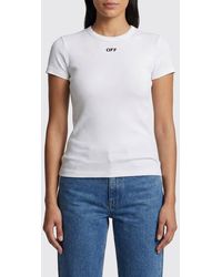 Off-White c/o Virgil Abloh - Cotton T-Shirts With Logo - Lyst
