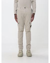 Stone Island - Stretch Organic Cotton Cargo Trousers With Compass Logo - Lyst