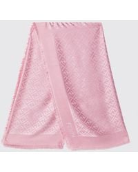 Fendi - Ff Silk And Wool Shawl With Jacquard Monogram - Lyst