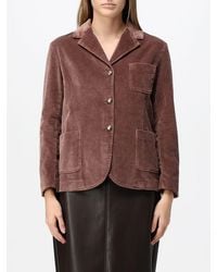 Circolo 1901 - Single-Breasted Velvet Blazer With Peak Lapels And Patch Pockets - Lyst