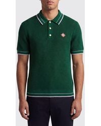 CASABLANCA - Logo Cotton Knit Polo Shirt - Lyst