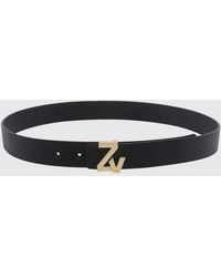 Zadig & Voltaire - Zadig &Amp Voltaire Calfskin Leather Logo Buckle Belt - Lyst