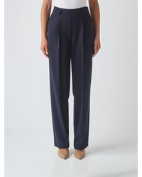 Twinset - High-Waisted Wide-Leg Crêpe Pants With Darts - Lyst