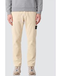 Stone Island - Velvet Chino Trousers With Compass Logo Patch - Lyst