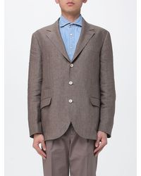 Brunello Cucinelli - Linen Single Breasted Blazer - Lyst