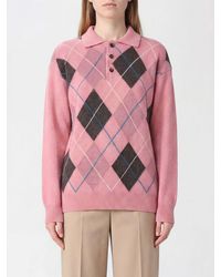 JW Anderson - Long-Sleeved Argyle Pure Wool Knit Polo - Lyst