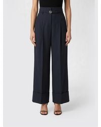 Fendi - Pinstripe Wool Blend Palazzo Trousers - Lyst