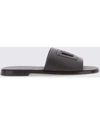 Dolce & Gabbana - Dolce &Amp Gabbana Calfskin Slides With Cut-Out Dg Monogram - Lyst