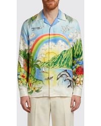 CASABLANCA - Silk Shirt With Monogram Print - Lyst
