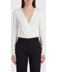 Elisabetta Franchi - Silk And Viscose Blend Blouse With Draped V-Neck - Lyst