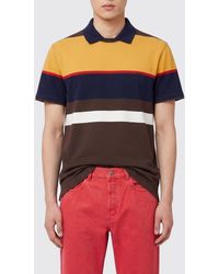 Versace - Striped Cotton Polo Shirt - Lyst