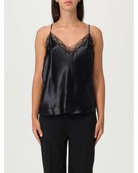 Alberta Ferretti - Satin Top With Lace Inserts - Lyst