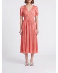 Ulla Johnson - Audra Pleated Crêpe Midi Dress - Lyst