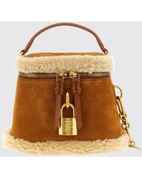 Balmain - Pulse Vanity Mini-Tasche Aus Shearling Und Wildleder - Lyst