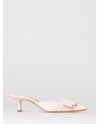 Manolo Blahnik - Maysale Suede Mules With Decorative Buckle - Lyst