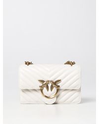 Pinko - Love One Mini Tasche Aus Gestepptem Chevron-Nappaleder - Lyst